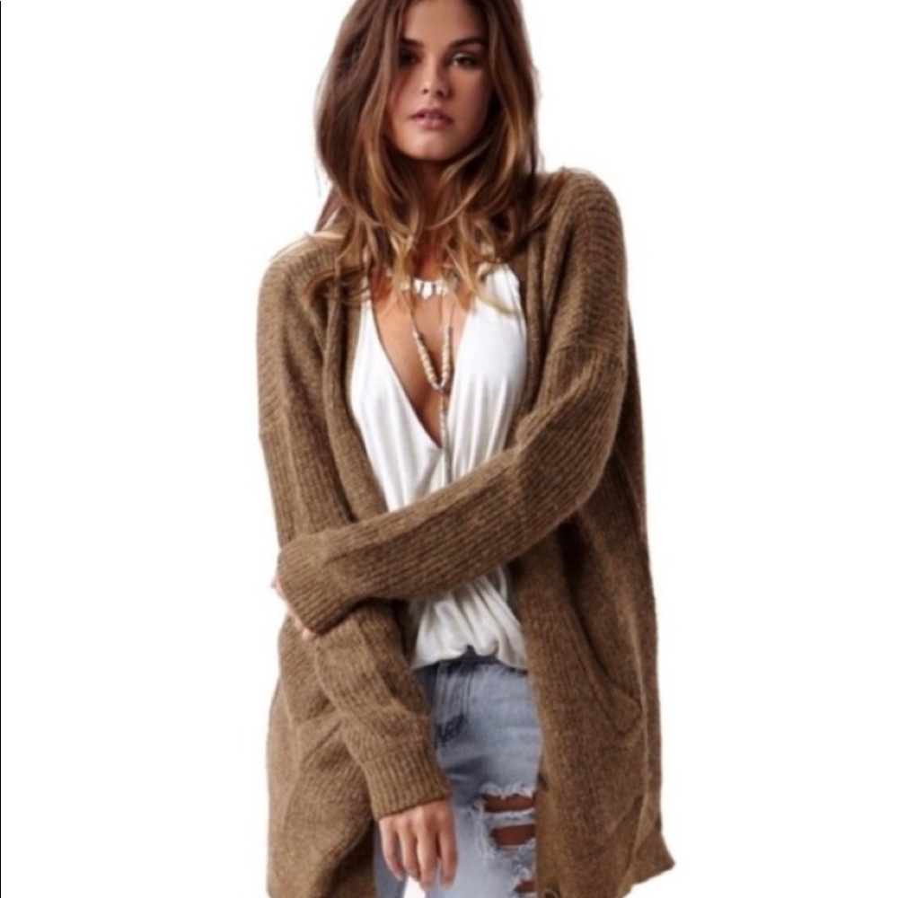 FP Cloudy Day Boyfriend Cardigan (xs) camel alpaca